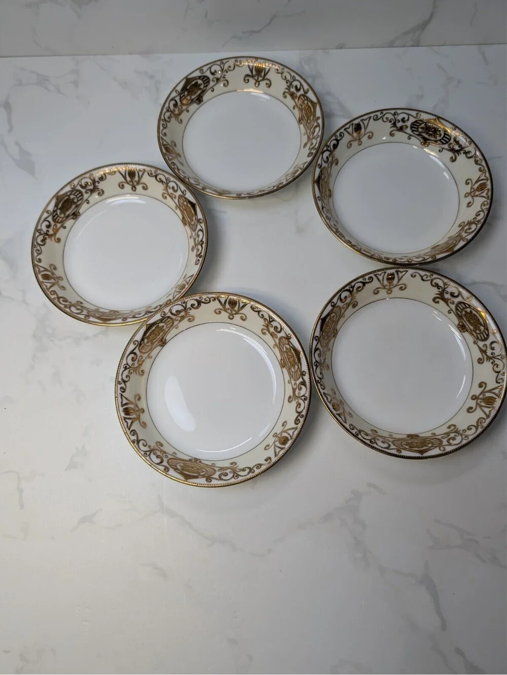 Noritake Christmas Ball No. 175 Fruit Bowls Set of 5 Hand Painted Japan